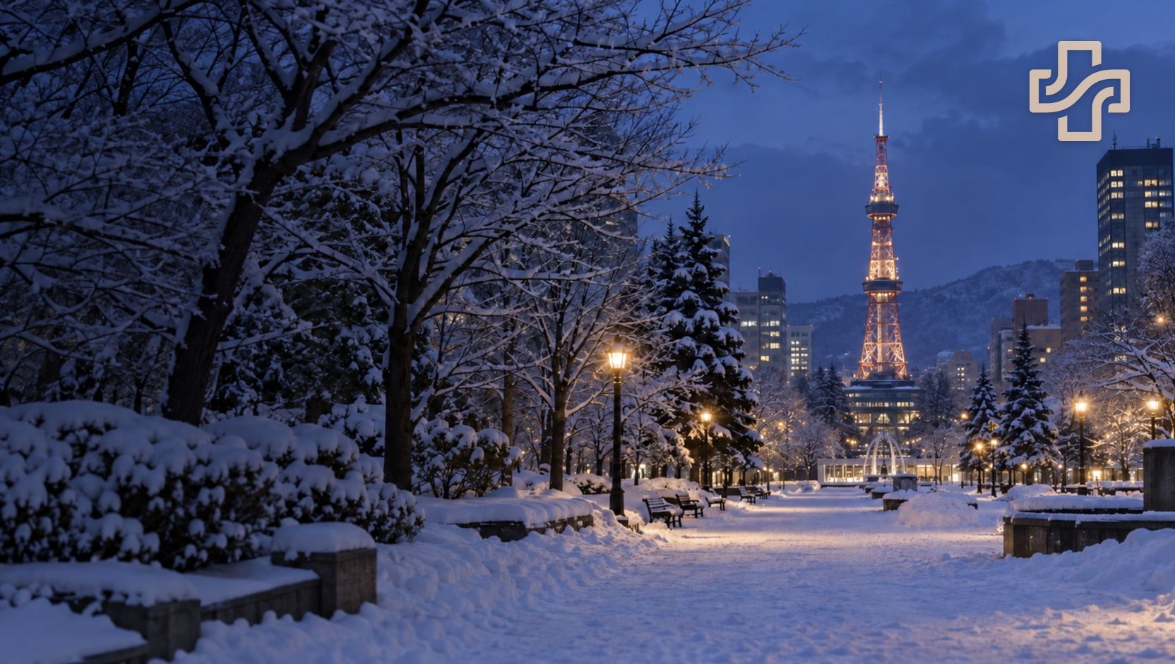 御之旅 LOGO 與札幌冬季雪景